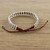 Handmade Silver 950 Bead and Red Cord Bracelet 'Friendly Red'