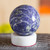 Sodalite Sphere on White Onyx Stand Natural Gemstones 'Planet Earth'