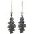 925 Sterling Silver Oak Leaf Artisan Crafted Earrings 'Midnight Oak Leaf'