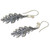 925 Sterling Silver Oak Leaf Artisan Crafted Earrings 'Midnight Oak Leaf'