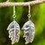 Thai Exotic Leaf Earrings Handmade in 925 Sterling Silver 'Exotic Leaf'