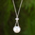 Pearl and Sterling Silver Hand Crafted Pendant Necklace 'Lily Dewdrop'