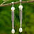 Handcrafted Cultured Pearl and Silver Waterfall Earrings 'Dancing Lily'