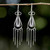 Sterling Silver Thai Filigree Chandelier Teardrop Earrings 'Fringed Droplets'