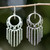 Sterling Silver Chandelier Earrings from Thailand 'Raining Romance'