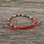 Red Unisex 950 Karen Silver Cord Beaded Bracelet 'The Balance'