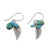 Silver and Recon Turquoise Leaf Earrings from Thailand 'Lively Leaves'