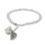 Cultured Pearl Leaf Charm Bracelet in White from Thailand 'Lively Leaf in White'