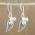 Cultured Pearl Leaf Dangle Earrings in White from Thailand 'Lively Leaves in White'