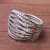 Patterned Sterling Silver Band Ring from Thailand 'Friendly Harmony'