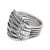 Patterned Sterling Silver Band Ring from Thailand 'Friendly Harmony'