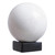 White Onyx Sphere Sculpture on Black Onyx Base 'World of White'