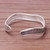 Handcrafted Karen Silver Textured Wave Cuff Bracelet 'Texture Wave'