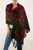 Reversible Red and Black Alpaca Blend Shawl 'Scarlet Leaves'