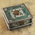 Andean Reverse Painted Glass Box with Flowers 'Vintage Blossom'