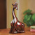 African Hand Carved Wood Kneeling Giraffe Sculpture 'Kneeling Giraffe'