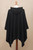 Andean Alpaca Blend Black Men's Poncho with Hood 'Ebony'