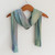 Blue Green Lilac Rayon Chenille Guatemalan Scarf  'Iridescent Blue Pastels'