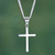 Sleek Minimalist Sterling Silver Cross Necklace 'Eternal God'