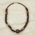 Wood Beaded Dangle Necklace Artisan Crafted Jewelry 'Edinam'