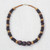 Wood Beaded Dangle Necklace Artisan Crafted Jewelry 'Dzidudu in Dark Brown'