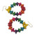 Colorful Fair Trade Beaded Wood Dangle Earrings from Ghana 'Joyous Celebration'