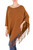 Gingerbread Color Cotton Poncho with Fringe 'Spontaneous Style in Sepia'