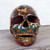 Handcrafted Multicolor Ceramic Skull Sculpture from Mexico 'Story of Death'