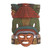 Hand Painted Ceramic Mayan Wall Mask from Mexico 'Mayan Pyramid'