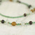 Ghanaian Sese Wood and Recycled Glass Beaded Wrap Necklace 'Casual Mint'
