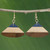 Handcrafted Wood Fan Shaped Dangle Earrings from Brazil 'Forest Fan'