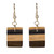 Brown Striped Wood Dangle Earrings from Brazil 'Forest Hues'