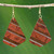 Handcrafted Wood Striped Dangle Earrings form Brazil 'Woodland Stripes'