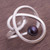 Abstract Style Sterling Silver Grey Pearl Cocktail Ring 'Dark Amazon Nest'