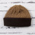 Knit 100 Alpaca Hat in Tan and Mahogany from Peru 'Warm Braids in Tan'