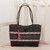 Handwoven Recycled Plastic Tote in Black from Guatemala 'Rainbow in the Dark'