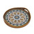 Andean Sunflower Theme Reverse-Painted Glass Tray 'Blue Andean Mandala'