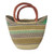 Hand Woven Raffia Natural Fiber Tote with Leather Strap 'Supper Basket'