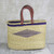 Hand Woven Raffia Tote with Leather Handles 'Oval Basket'