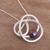 Modern Silver Necklace with a Dark Grey Cultured Pearl 'Dark Amazon Nest'