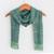 Green and Purple Handwoven Striped Rayon Chenille Scarf 'Sage Green Love'