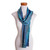 Handwoven Rayon Wrap Scarf in Blue from Guatemala 'Smooth Breeze in Blue'