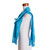 Handwoven Blue and Turquoise Rayon Fiber Scarf 'Mystic Maya Sky'