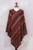 Red and Multi-Color Striped Acrylic Knit Poncho 'Rivers of Red'