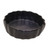 Handcrafted Black Ceramic Serving Bowl with Scalloped Rim 'Ripple'