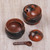 Pair of Ceramic Sugar Bowls Handcrafted in Indonesia 'Sweet Lombok'