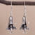 Floral and Bird-Themed Sterling Silver Earrings from Peru 'Hummingbirds of the Andes'