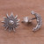 Sterling Silver Sun and Moon Stud Earrings from Peru 'Stellar Royalty'