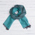 Baby Alpaca and Silk Blend Teal and Grey Reversible Scarf 'Options in Teal'