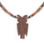 Owl-Shaped Ceramic Beaded Pendant Necklace from Peru 'Nocturnal Vigilance'